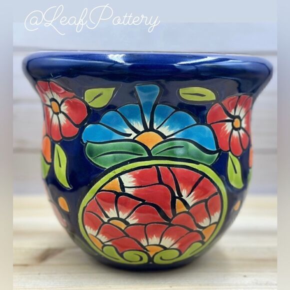 Valeria Talavera Handmade Multi Colored Ceramic Planter Pot - Picture 8 of 10